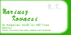 mariusz kovacsi business card